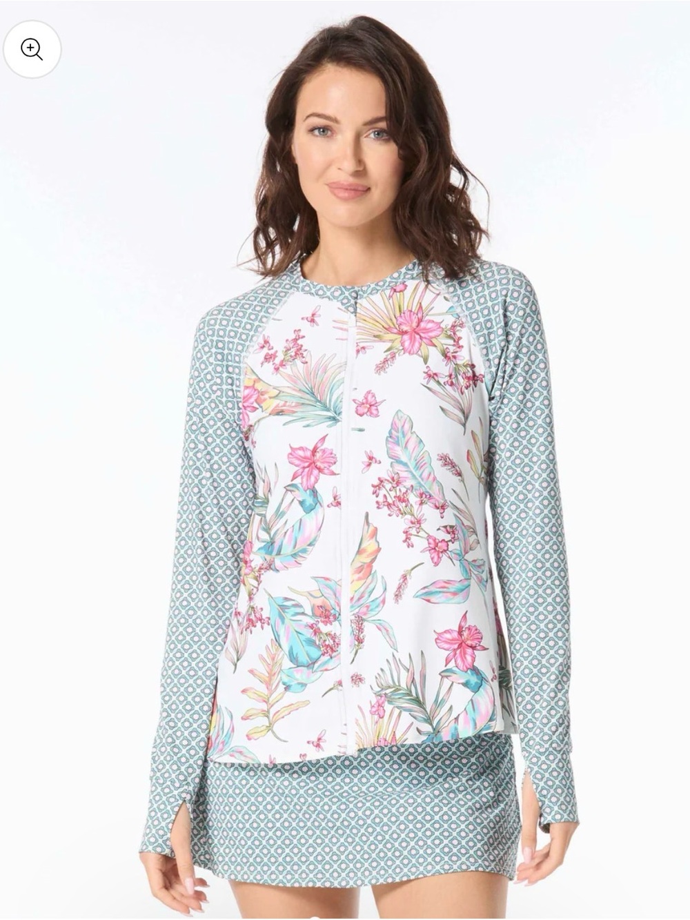 Beach House Mary Relaxed Fit Zip Front Rash Guard - Endless Summer XL - Picture 3 of 6